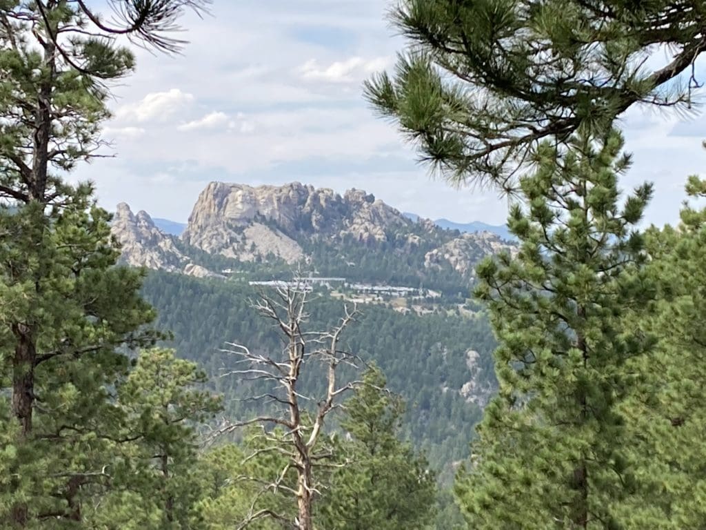 View of Mount Rushmore National Memorial form Iron Mountain Road